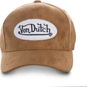 cappello-curvo-marrone-regolabile-suede5-di-von-dutch