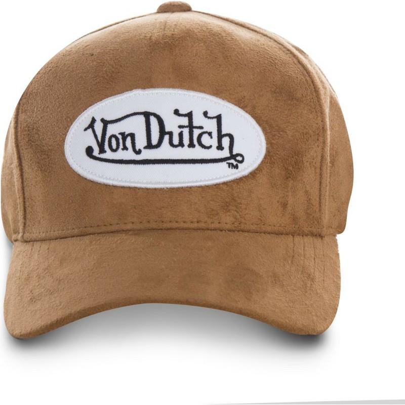 cappellino-visiera-curva-marrone-regolabile-suede5-di-von-dutch