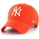 cappellino-visiera-curva-arancione-luminoso-snapback-di-new-york-yankees-mlb-mvp-di-47-brand
