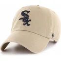 cappelli-curva-beige-cinghia-regolabile-negro-dei-chicago-white-sox-mlb-di-47-brand