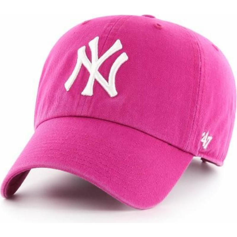 cappellino-visiera-curva-rosa-orchidea-di-new-york-yankees-mlb-clean-up-di-47-brand