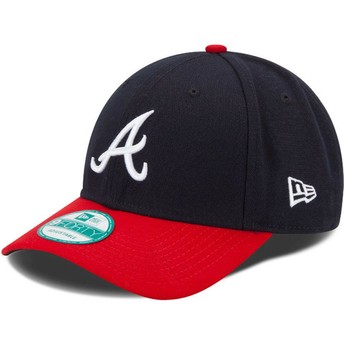 Cappellino visiera curva blu marino e rosso regolabile 9FORTY The League di Atlanta Braves MLB di New Era