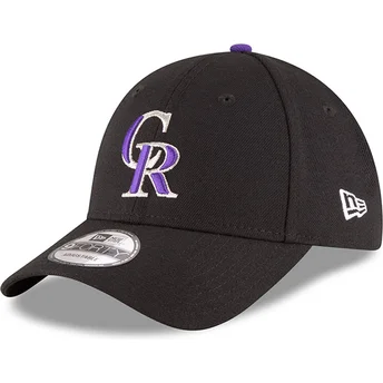 Cappello curvo nero cinghia regolabile 9FORTY The League dei Colorado Rockies MLB di New Era