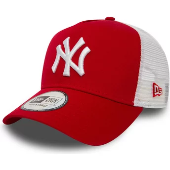 Cappellino trucker rosso Clean A Frame 2 di New York Yankees MLB di New Era