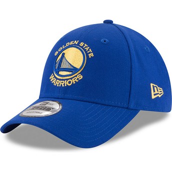 Cappellino visiera curva blu regolabile 9FORTY The League di Golden State Warriors NBA di New Era