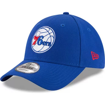 Cappellino visiera curva blu regolabile 9FORTY The League di Philadelphia 76ers NBA di New Era