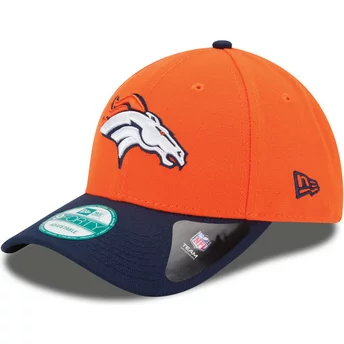 Cappellino visiera curva arancione e blu marino regolabile 9FORTY The League di Denver Broncos NFL di New Era