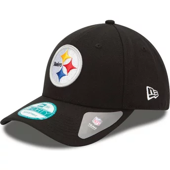 Cappellino visiera curva nero regolabile 9FORTY The League di Pittsburgh Steelers NFL di New Era