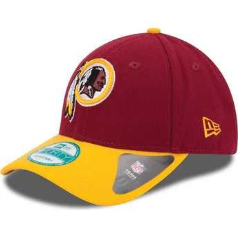 cappellino-curvo-rosso-e-giallo-regolabile-9forty-the-league-dei-washington-commanders-nfl-di-new-era