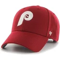 cappelli-curva-rosso-cinghia-regolabile-clasico-dei-philadelphia-phillies-mlb-di-47-brand