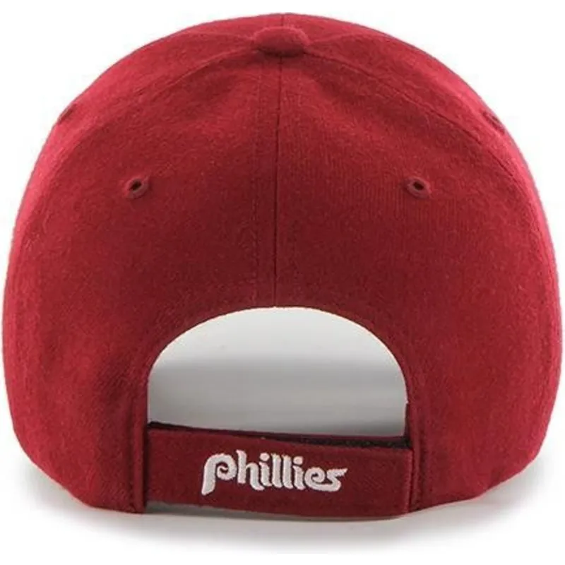 cappelli-curva-rosso-cinghia-regolabile-clasico-dei-philadelphia-phillies-mlb-di-47-brand