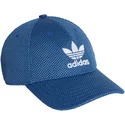 cappellino-visiera-curva-blu-con-logo-bianco-trefoil-primeknit-di-adidas