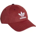 cappellino-visiera-curva-rosso-e-nero-con-logo-bianco-trefoil-primeknit-di-adidas