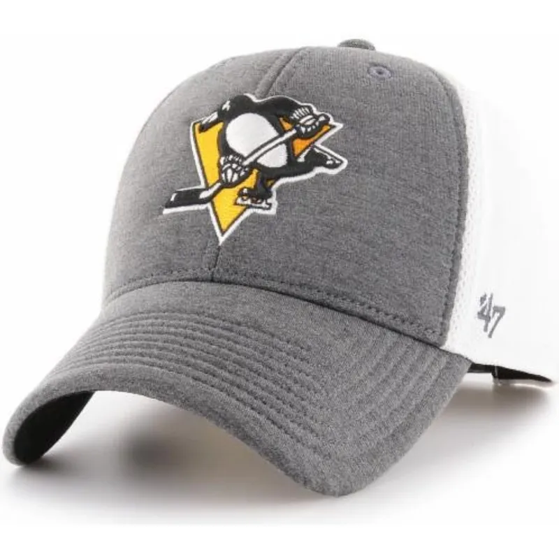 cappelli-curva-grigio-cinghia-regolabile-dei-pittsburgh-penguins-nhl-di-47-brand