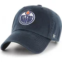 cappellino-visiera-curva-blu-marino-di-edmonton-oilers-nhl-clean-up-di-47-brand