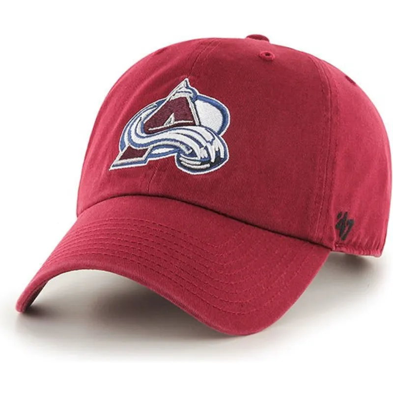 cappelli-curva-rosso-cinghia-regolabile-dei-colorado-avalanche-nhl-di-47-brand