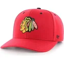 cappelli-curva-rosso-cinghia-regolabile-dei-chicago-blackhawks-nhl-di-47-brand