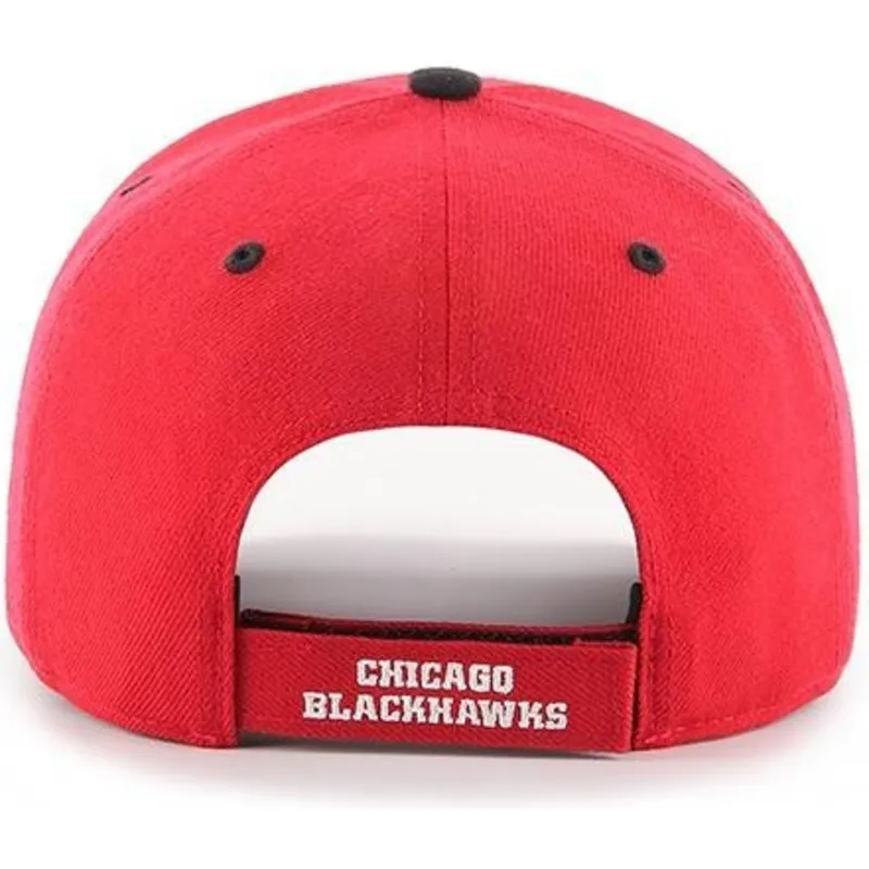 cappelli-curva-rosso-cinghia-regolabile-dei-chicago-blackhawks-nhl-di-47-brand