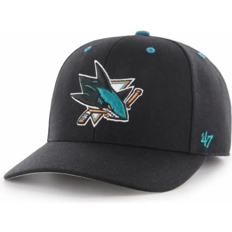 cappelli-curva-nero-cinghia-regolabile-dei-san-jose-sharks-nhl-di-47-brand
