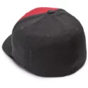 cappellino-visiera-curva-rosso-e-nero-aderente-full-stone-xfit-engine-red-di-volcom