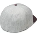 cappellino-visiera-curva-grigio-aderente-con-visiera-rossa-full-stone-hthr-xfit-cabernet-di-volcom