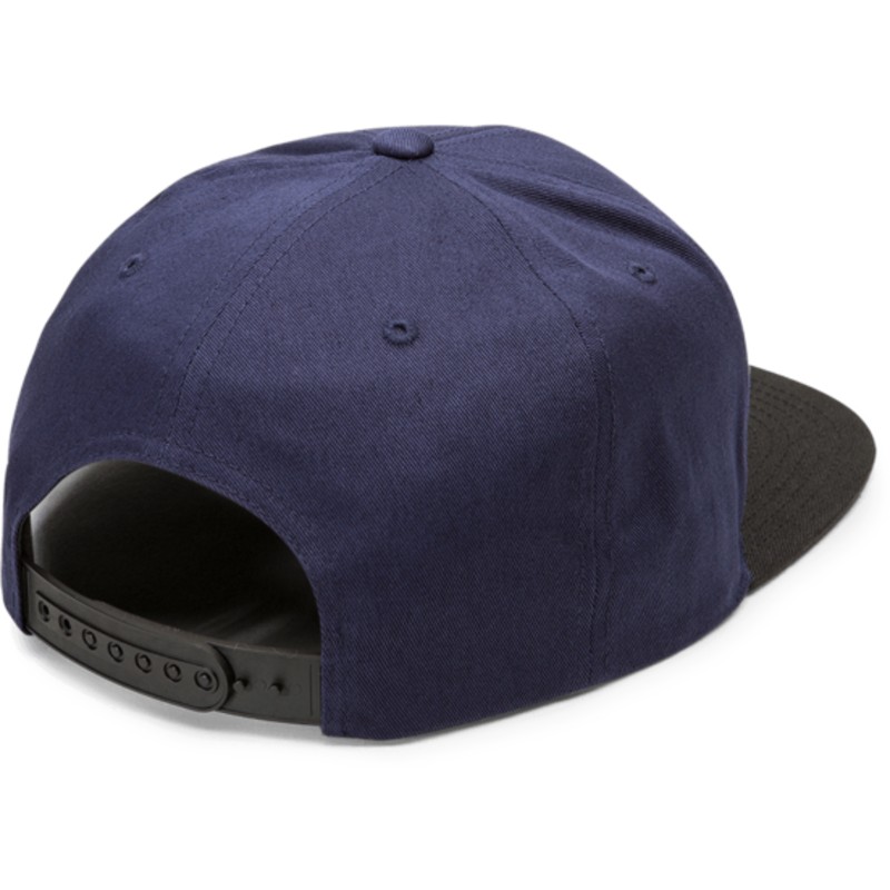 cappellino-visiera-piatta-blu-marino-snapback-con-visiera-nera-cresticle-indigo-di-volcom