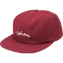cappellino-visiera-piatta-rosso-regolabile-wooly-port-di-volcom