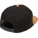 cappellino-visiera-piatta-nero-snapback-con-visiera-marrone-quarter-fabric-vintage-black-di-volcom