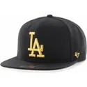 cappello-snapback-nero-a-visiera-piatta-con-logo-oro-dei-los-angeles-dodgers-mlb-captain-metalivise-di-47-brand
