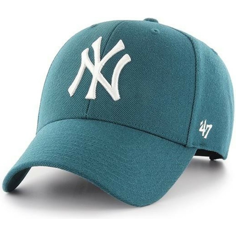cappellino-visiera-curva-verde-pacifico-di-new-york-yankees-mlb-mvp-di-47-brand