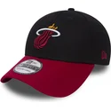 cappellino-curvo-nero-e-rosso-regolabile-39thirty-black-base-dei-miami-heat-nba-di-new-era