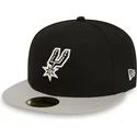cappello-piatto-nero-e-grigio-regolabile-59fifty-dei-san-antonio-spurs-nba-di-new-era