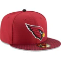 cappello-piatto-rosso-aderente-59fifty-sideline-arizona-cardinals-nfl-di-new-era