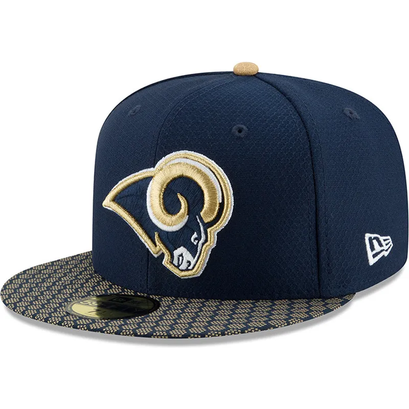 cappelli-piatta-blu-regolato-59fifty-sideline-dei-los-angeles-rams-nfl-di-new-era
