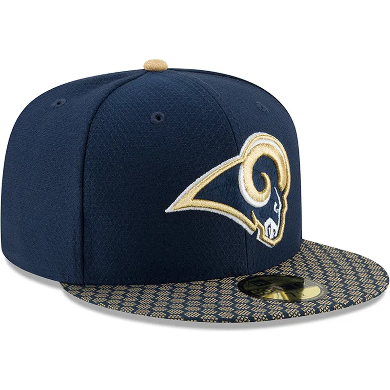 cappelli-piatta-blu-regolato-59fifty-sideline-dei-los-angeles-rams-nfl-di-new-era