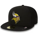 cappelli-piatta-nero-regolato-59fifty-black-coll-dei-minnesota-vikings-nfl-di-new-era