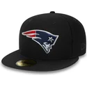 cappello-piatto-nero-aderente-59fifty-black-coll-dei-new-england-patriots-nfl-di-new-era