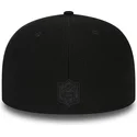 cappello-piatto-nero-aderente-59fifty-black-coll-dei-new-england-patriots-nfl-di-new-era