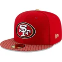 cappello-piatto-rosso-aderente-59fifty-sideline-dei-san-francisco-49ers-nfl-di-new-era