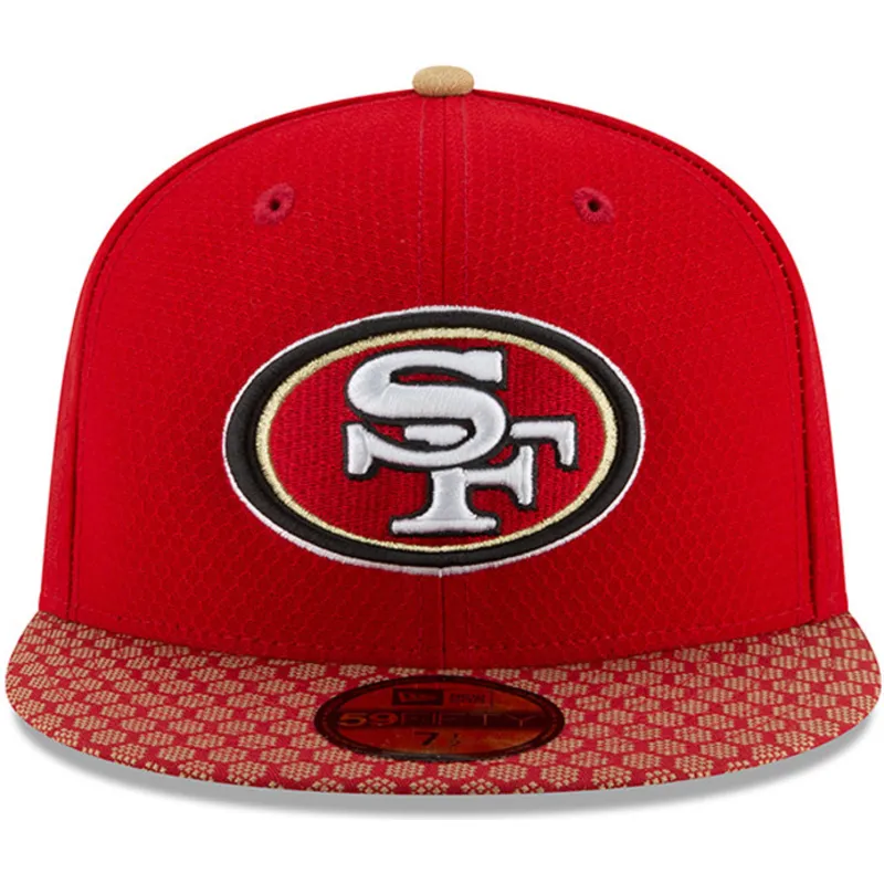 cappelli-piatta-rosso-regolato-59fifty-sideline-dei-san-francisco-49ers-nfl-di-new-era