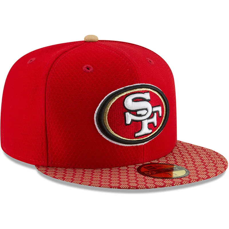 cappelli-piatta-rosso-regolato-59fifty-sideline-dei-san-francisco-49ers-nfl-di-new-era