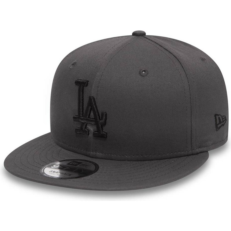 cappellino-visiera-piatta-pietra-snapback-con-logo-nero-9fifty-league-essential-di-los-angeles-dodgers-mlb-di-new-era