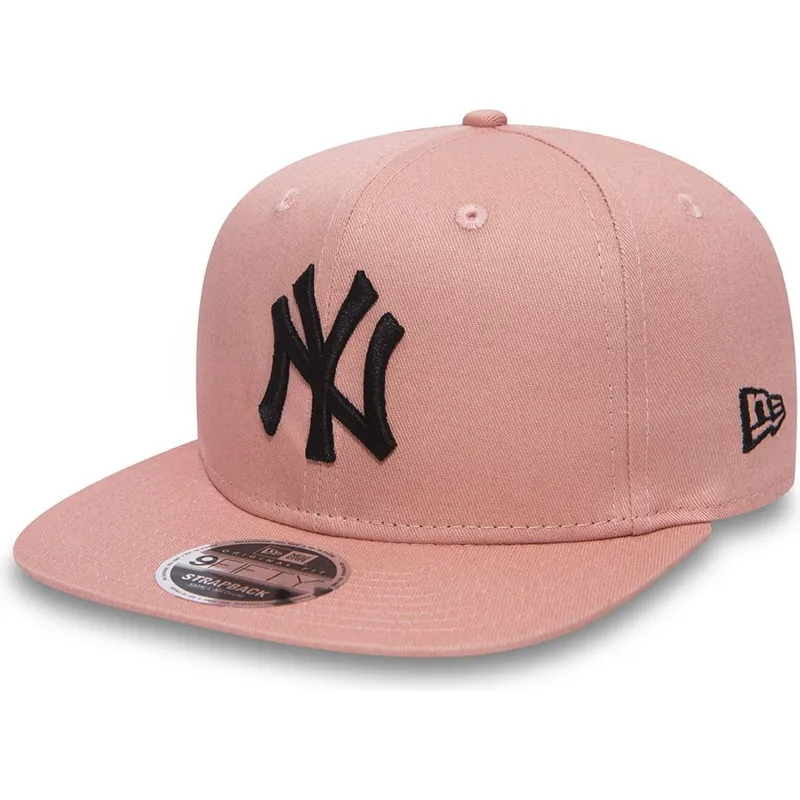 cappelli-piatta-rosa-cinghia-regolabile-negro-9fifty-true-originators-dei-new-york-yankees-mlb-di-new-era
