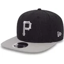 cappellino-piatto-blu-marino-e-grigio-snapback-9fifty-seasonal-heather-dei-pittsburgh-pirates-mlb-di-new-era