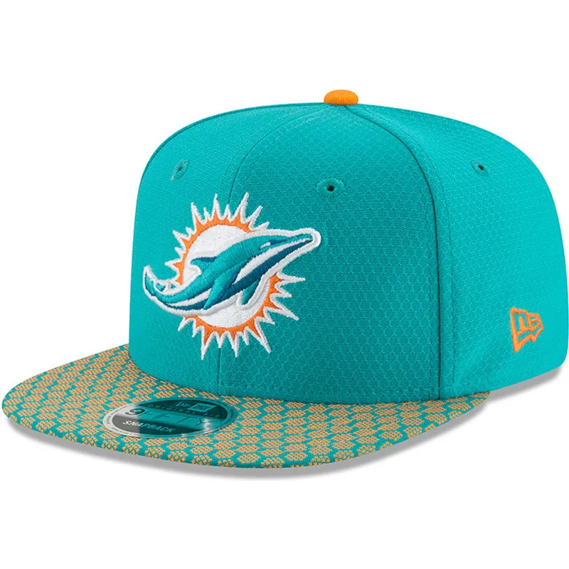 cappelli-piatta-blu-snapback-9fifty-sideline-dei-miami-dolphins-nfl-di-new-era
