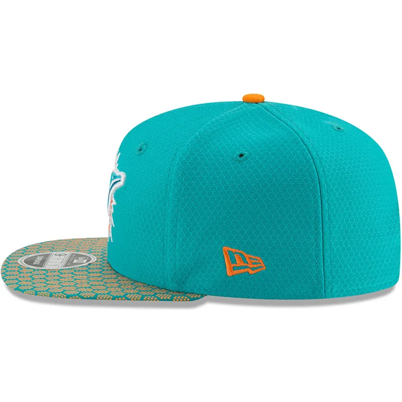 cappelli-piatta-blu-snapback-9fifty-sideline-dei-miami-dolphins-nfl-di-new-era