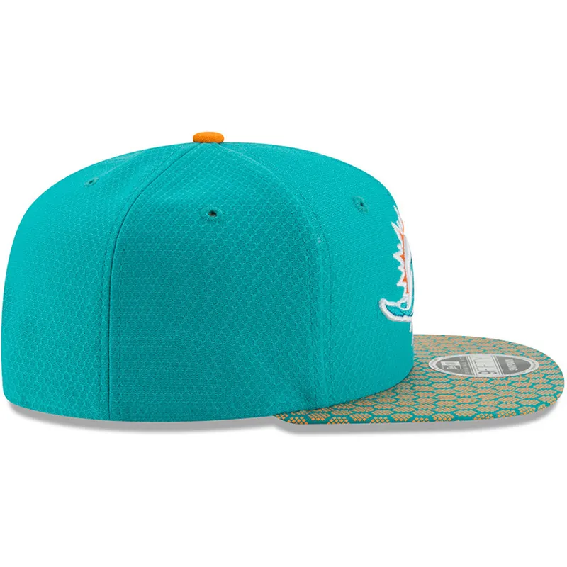 cappelli-piatta-blu-snapback-9fifty-sideline-dei-miami-dolphins-nfl-di-new-era