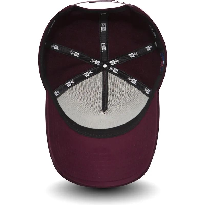 cappelli-curva-rosso-cinghia-regolabile-granate-9forty-melton-a-frame-dei-new-york-yankees-mlb-di-new-era