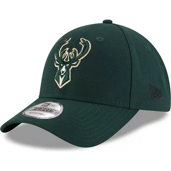 Cappellino visiera curva verde regolabile 9FORTY The League di Milwaukee Bucks NBA di New Era