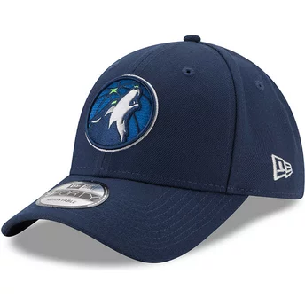 Cappellino visiera curva blu marino regolabile 9FORTY The League di Minnesota Timberwolves NBA di New Era
